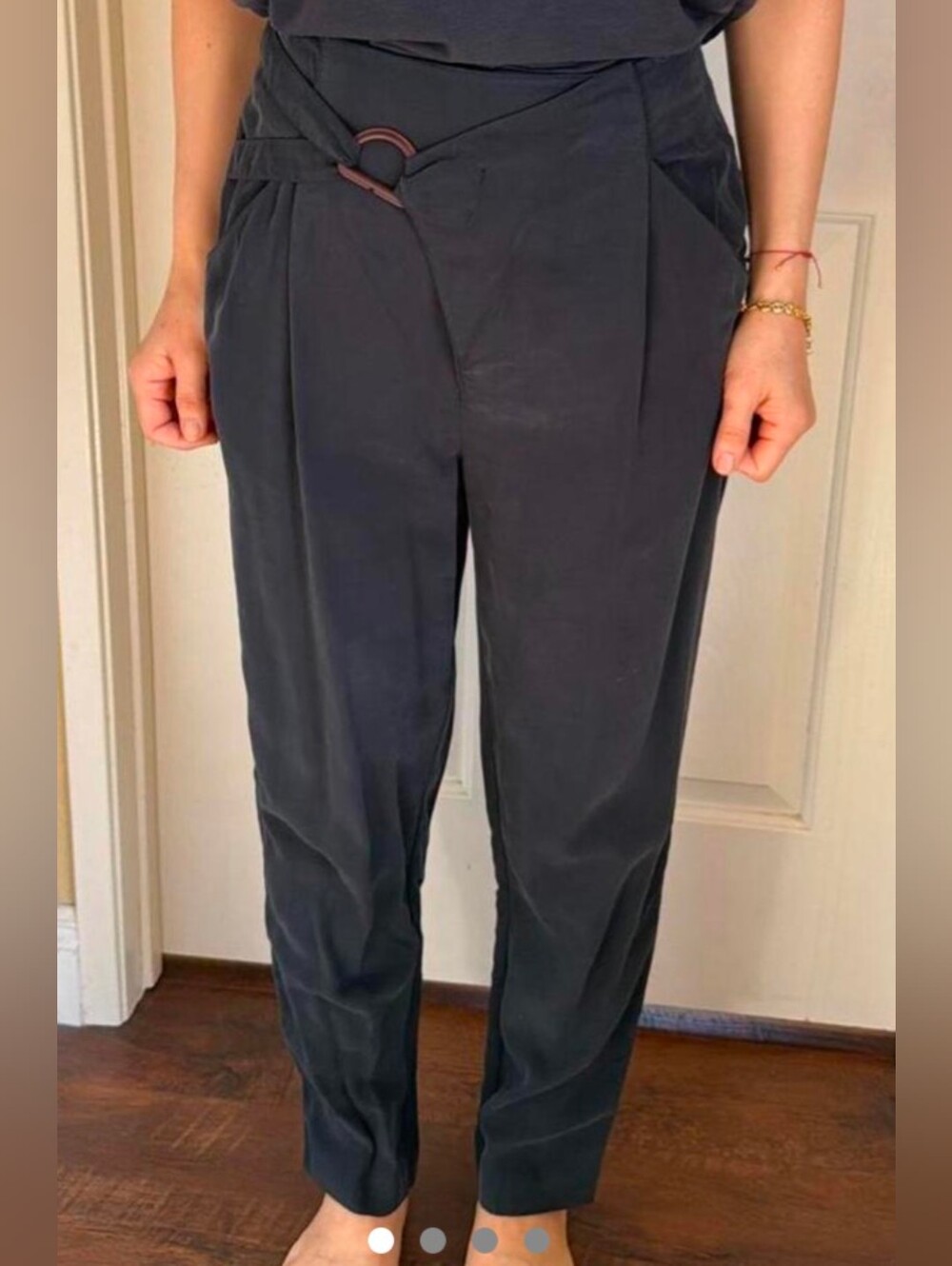 by Anthropologie Black Pants with belt buckle Women's Size XS - Picture 1 of 11